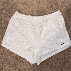 Hollister White Floral Shorts